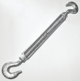 BARON 17-1/2X9 Turnbuckle, 1500 lb Working Load, 1/2 in Thread, Hook, Hook, 9 in L Take-Up, Galvanized Steel